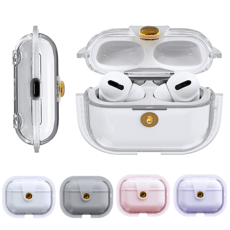 For AirPods Pro 2  Magnetic Clear Armor TPU TWS Earphone Case(Pink) - For AirPods Pro 2 by PMC Jewellery | Online Shopping South Africa | PMC Jewellery | Buy Now Pay Later Mobicred