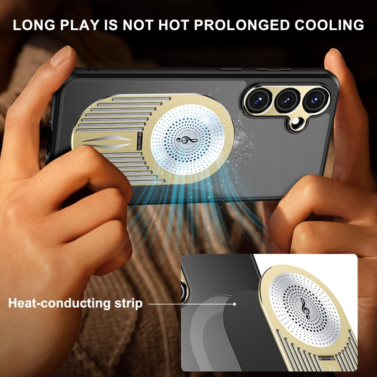 For Samsung Galaxy S24 FE 5G Heat Dissipation Aromatherapy MagSafe Holder Phone Case(Gold) - free shipping - PMC Jewellery - Order now!