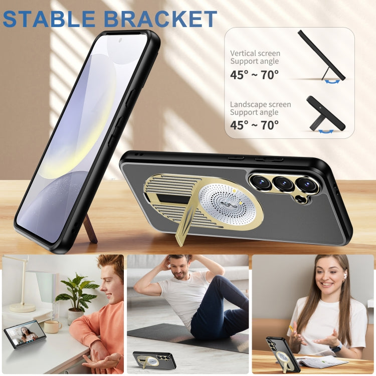 For Samsung Galaxy S24 FE 5G Heat Dissipation Aromatherapy MagSafe Holder Phone Case(Gold) - free shipping - PMC Jewellery - Order now!