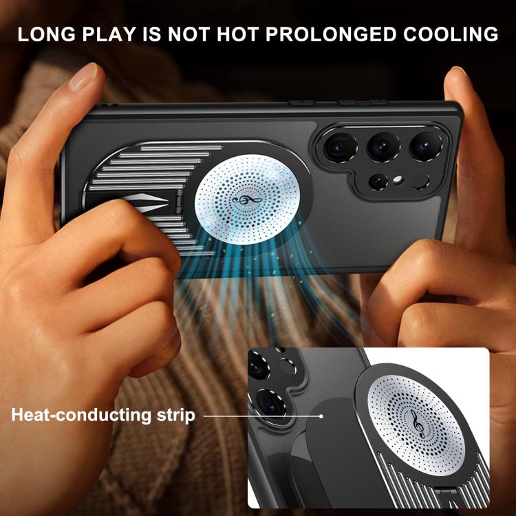 For Samsung Galaxy S25 Ultra 5G Heat Dissipation Aromatherapy MagSafe Holder Phone Case(Black) - Galaxy S25 Ultra 5G Cases by PMC TechLife | Online Shopping South Africa | PMC TechLife | Buy Now Pay Later Mobicred