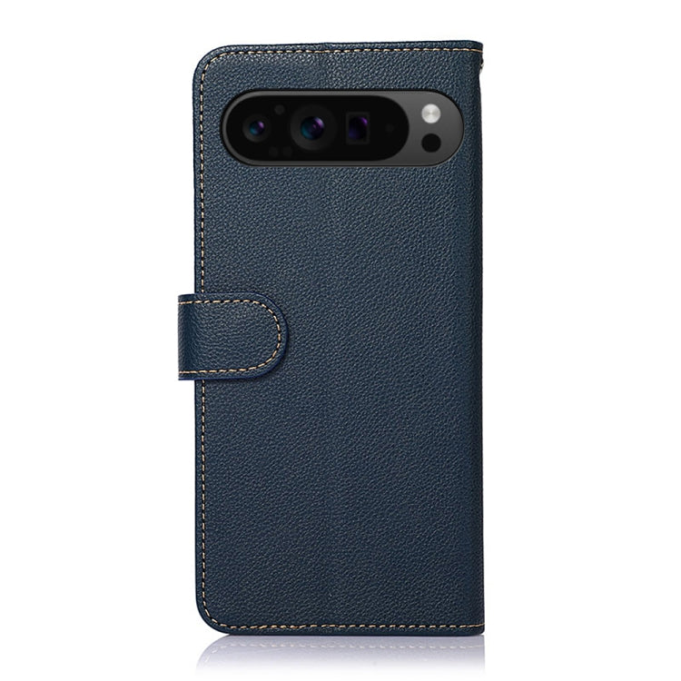 For Google Pixel 10 Pro / 9 Pro KHAZNEH Litchi Texture Leather RFID Phone Case(Blue) - Google Cases by PMC TechLife | Online Shopping South Africa | PMC TechLife | Buy Now Pay Later Mobicred