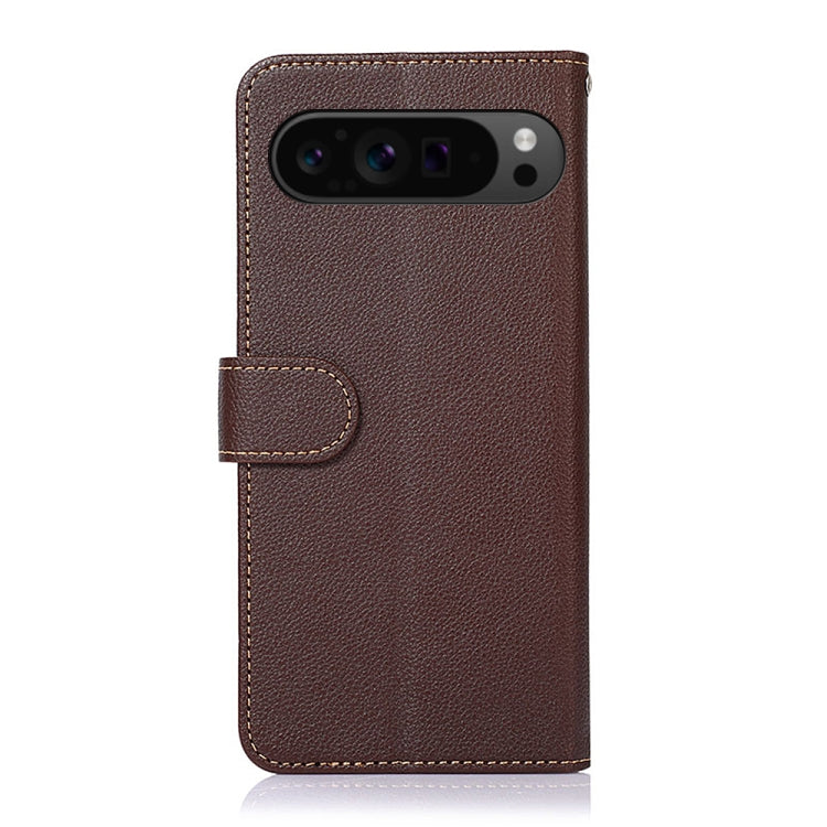 For Google Pixel 10 / 9 KHAZNEH Litchi Texture Leather RFID Phone Case(Brown) - free shipping - PMC TechLife - Order now!