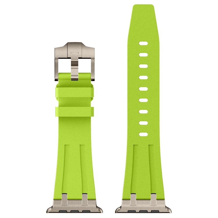 For Apple Watch Series 9 45mm Stone Grain Liquid Silicone Watch Band(Titanium Green) - Watch Bands by PMC TechLife | Online Shopping South Africa | PMC TechLife