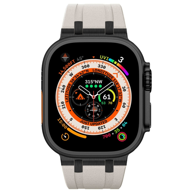 For Apple Watch Series 8 45mm Stone Grain Liquid Silicone Watch Band(Black Starlight) - Watch Bands by PMC TechLife | Online Shopping South Africa | PMC TechLife