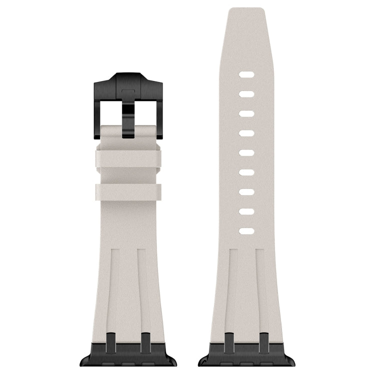 For Apple Watch SE 2022 44mm Stone Grain Liquid Silicone Watch Band(Black Starlight) - Watch Bands by PMC TechLife | Online Shopping South Africa | PMC TechLife