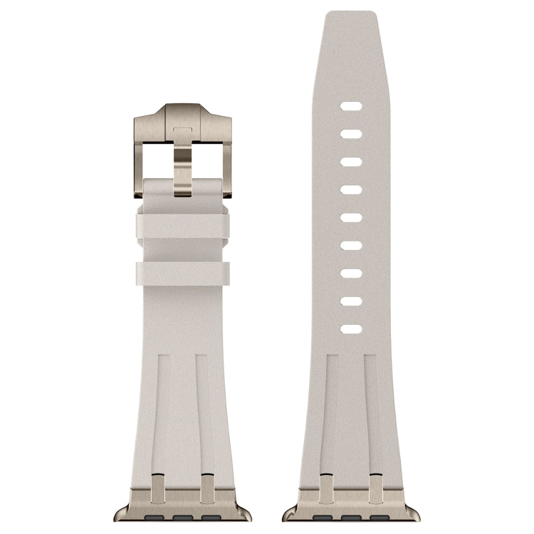 For Apple Watch Series 7 45mm Stone Grain Liquid Silicone Watch Band(Titanium Starlight) - Watch Bands by PMC TechLife | Online Shopping South Africa | PMC TechLife