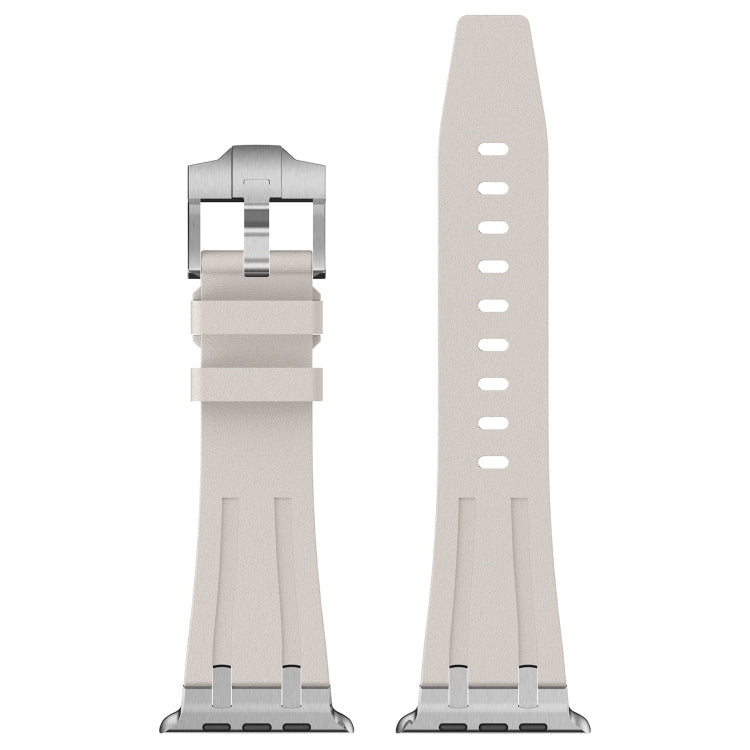 For Apple Watch 42mm Stone Grain Liquid Silicone Watch Band(Silver Starlight) - Watch Bands by PMC TechLife | Online Shopping South Africa | PMC TechLife