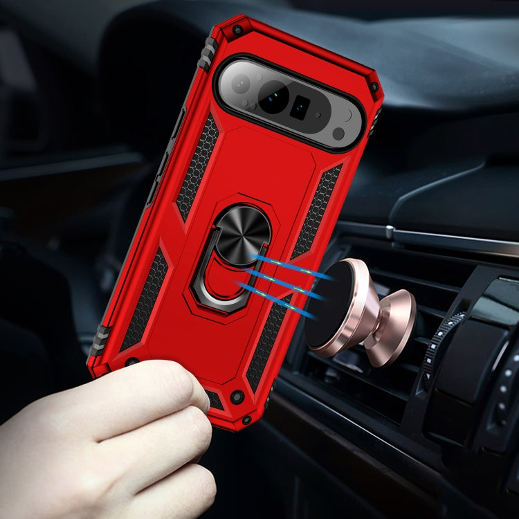 For Google Pixel 9 Pro Shockproof TPU + PC Phone Case with Holder(Red) - Google Cases by PMC TechLife | Online Shopping South Africa | PMC TechLife | Buy Now Pay Later Mobicred