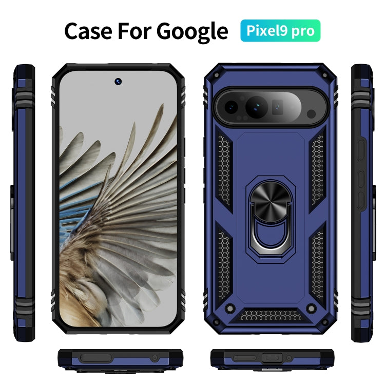 For Google Pixel 9 Pro Shockproof TPU + PC Phone Case with Holder(Blue) - Google Cases by PMC TechLife | Online Shopping South Africa | PMC TechLife | Buy Now Pay Later Mobicred
