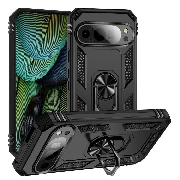 For Google Pixel 9 Shockproof TPU + PC Phone Case with Holder(Black) - Google Cases by PMC TechLife | Online Shopping South Africa | PMC TechLife | Buy Now Pay Later Mobicred