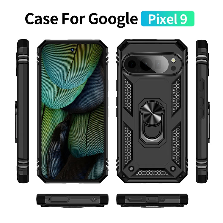 For Google Pixel 9 Shockproof TPU + PC Phone Case with Holder(Black) - Google Cases by PMC TechLife | Online Shopping South Africa | PMC TechLife | Buy Now Pay Later Mobicred