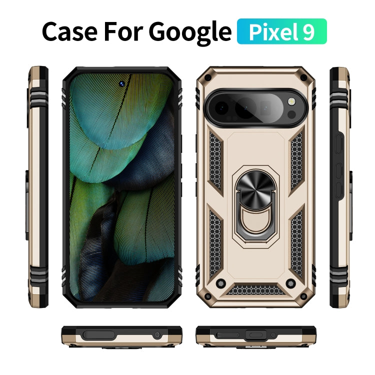 For Google Pixel 9 Shockproof TPU + PC Phone Case with Holder(Gold) - Google Cases by PMC TechLife | Online Shopping South Africa | PMC TechLife | Buy Now Pay Later Mobicred
