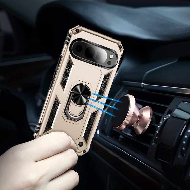 For Google Pixel 9 Shockproof TPU + PC Phone Case with Holder(Gold) - Google Cases by PMC TechLife | Online Shopping South Africa | PMC TechLife | Buy Now Pay Later Mobicred