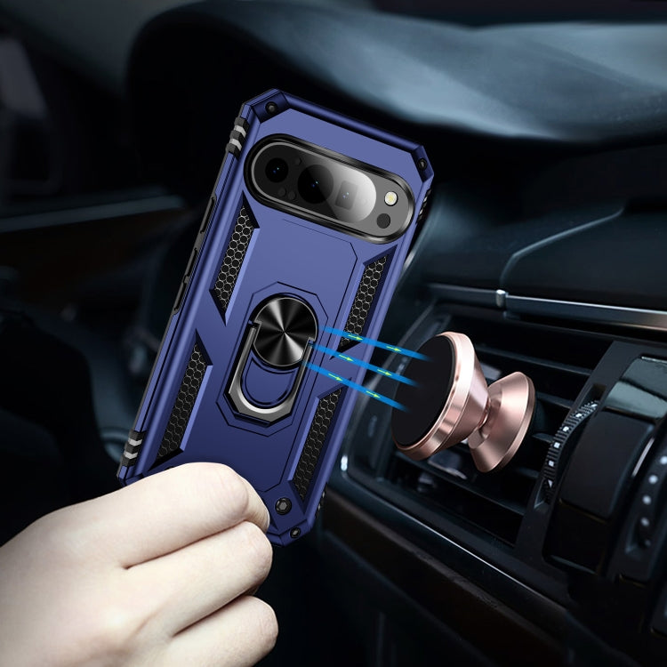 For Google Pixel 9 Shockproof TPU + PC Phone Case with Holder(Blue) - Google Cases by PMC TechLife | Online Shopping South Africa | PMC TechLife | Buy Now Pay Later Mobicred