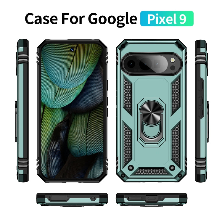 For Google Pixel 9 Shockproof TPU + PC Phone Case with Holder(Dark Green) - Google Cases by PMC TechLife | Online Shopping South Africa | PMC TechLife | Buy Now Pay Later Mobicred