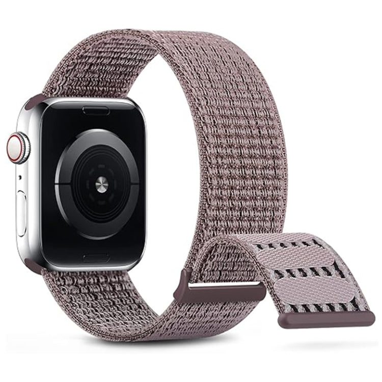 For Apple Watch Series 8 41mm Dual Hook and Loop Nylon Watch Band(Smoke Purple) - Watch Bands by PMC TechLife | Online Shopping South Africa | PMC TechLife