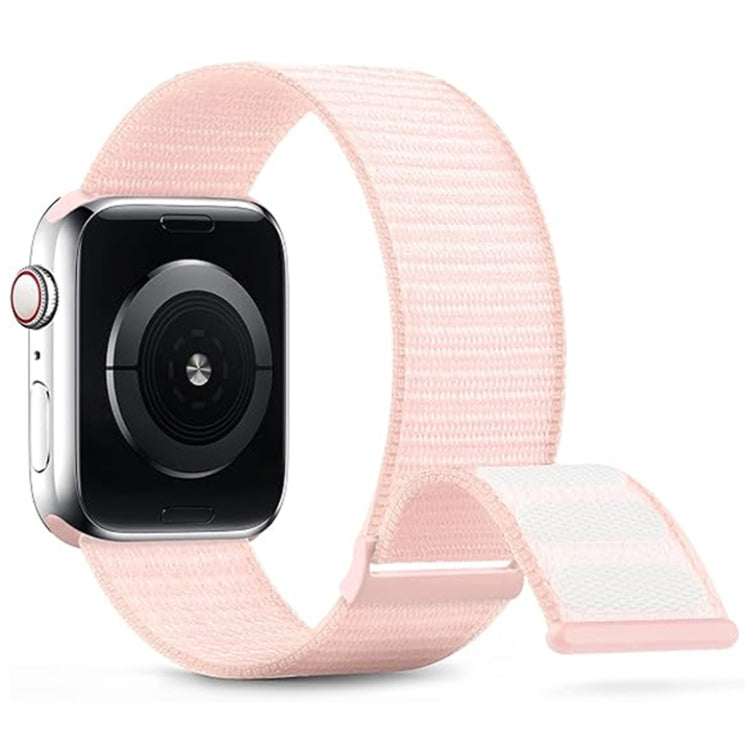 For Apple Watch Series 4 40mm Dual Hook and Loop Nylon Watch Band(Pearl Powder) - Watch Bands by PMC TechLife | Online Shopping South Africa | PMC TechLife
