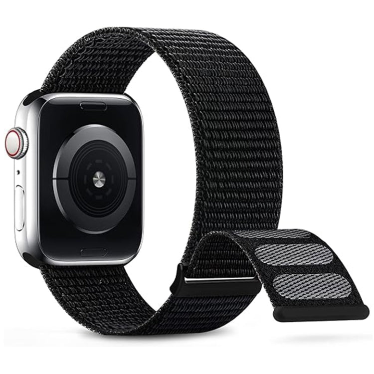 For Apple Watch Series 3 38mm Dual Hook and Loop Nylon Watch Band(Dark Black) - Watch Bands by PMC TechLife | Online Shopping South Africa | PMC TechLife