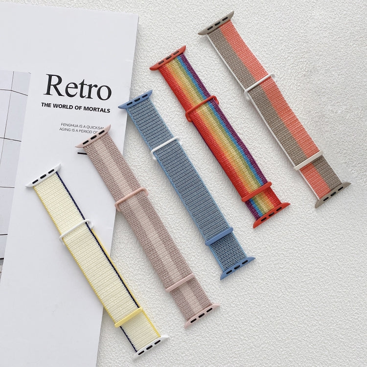 For Apple Watch Series 7 45mm Dual Hook and Loop Nylon Watch Band(Colorful Starlight) - Watch Bands by PMC TechLife | Online Shopping South Africa | PMC TechLife