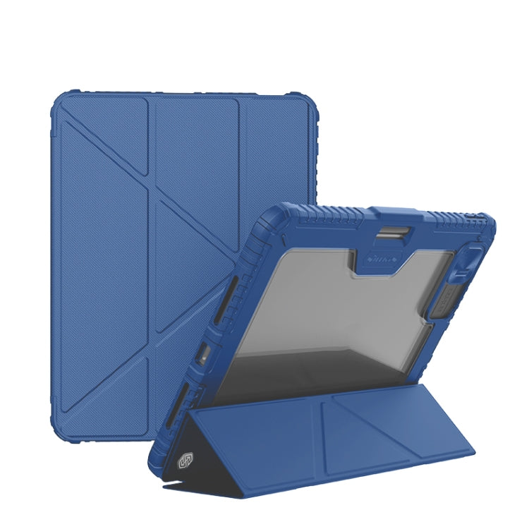 For iPad Pro 11 2024 NILLKIN Bumper Pro Multi-angle Folding Style Tablet Leather Case(Blue) - free shipping - PMC TechLife - Order now!