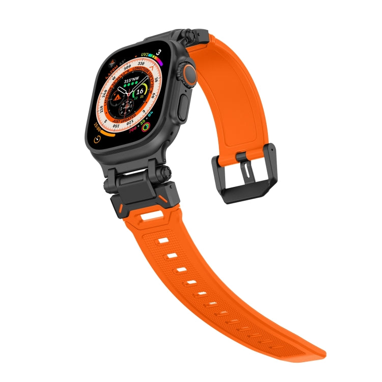 For Apple Watch Series 8 45mm Explorer TPU Watch Band(Black Orange) - free shipping - PMC TechLife - Order now!