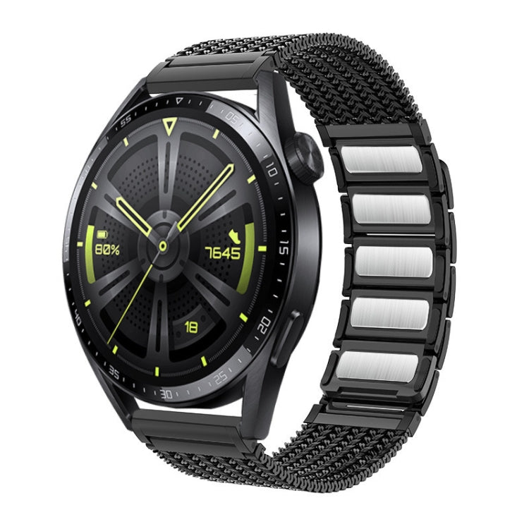 For Huawei Watch 4 / 4 Pro 22mm Magnetic Clasp Braided Chain Stainless Steel Watch Band(Titanium Gray) - Watch Bands by PMC TechLife | Online Shopping South Africa | PMC TechLife