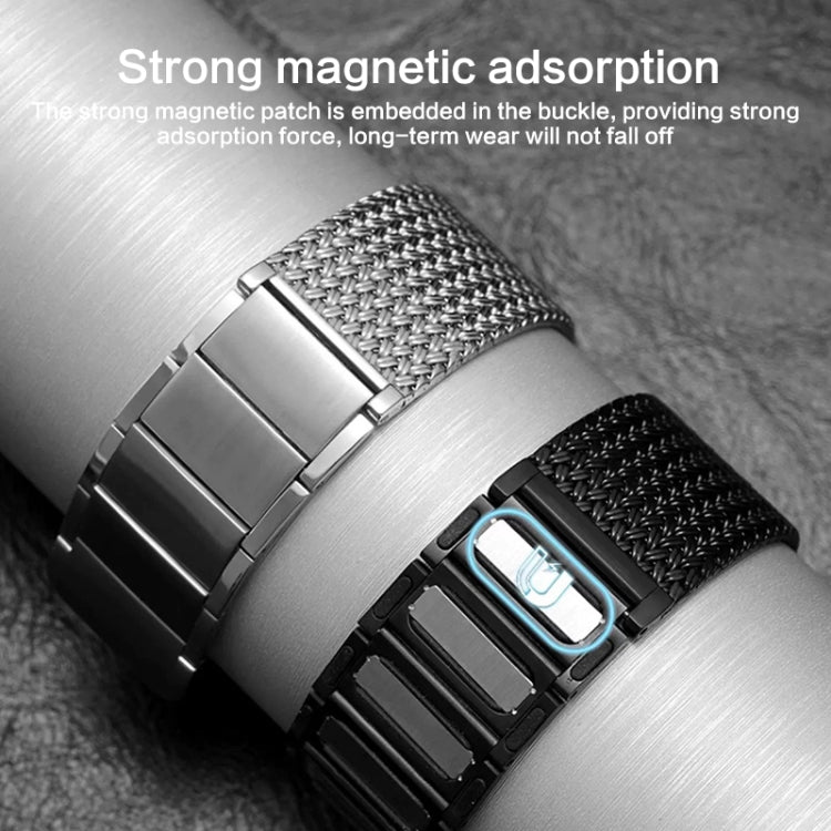 For Huawei Watch 4 / 4 Pro 22mm Magnetic Clasp Braided Chain Stainless Steel Watch Band(Silver) - Watch Bands by PMC TechLife | Online Shopping South Africa | PMC TechLife