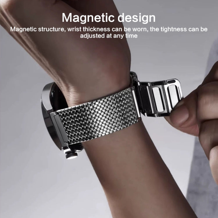 For Huawei Watch 4 / 4 Pro 22mm Magnetic Clasp Braided Chain Stainless Steel Watch Band(Silver) - Watch Bands by PMC TechLife | Online Shopping South Africa | PMC TechLife