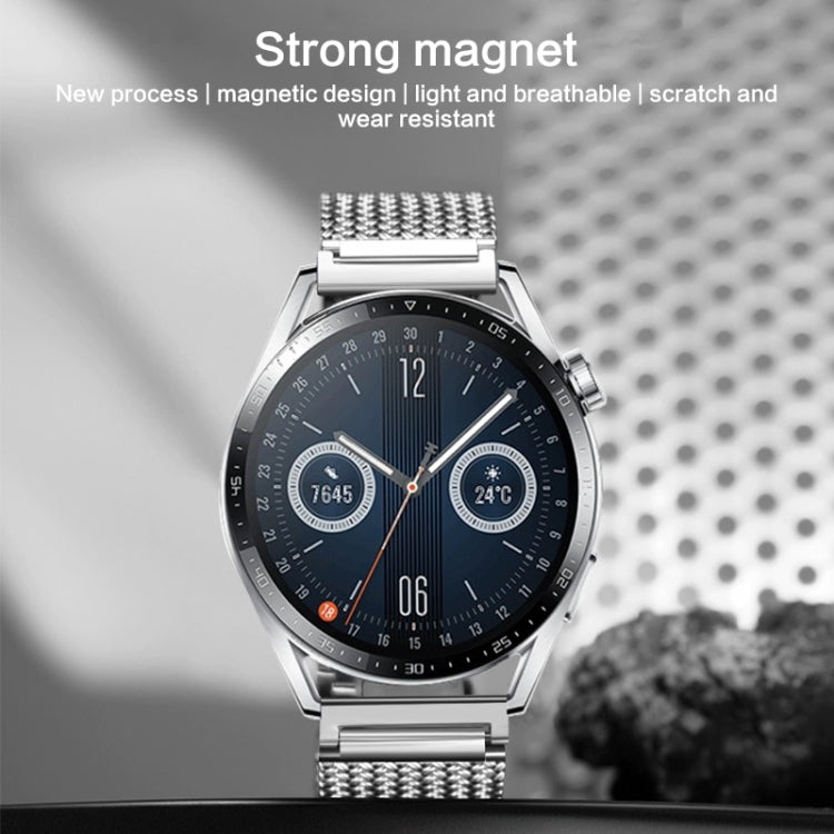 For Huawei Watch 4 / 4 Pro 22mm Magnetic Clasp Braided Chain Stainless Steel Watch Band(Silver) - Watch Bands by PMC TechLife | Online Shopping South Africa | PMC TechLife