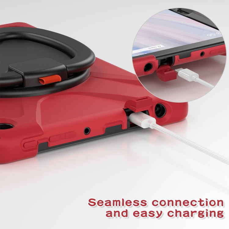 For Amazon Kindle Fire HD10 2023 Silicone Hybrid PC Tablet Case with Holder & Shoulder Strap(Red) - Amazon by PMC TechLife | Online Shopping South Africa | PMC TechLife | Buy Now Pay Later Mobicred