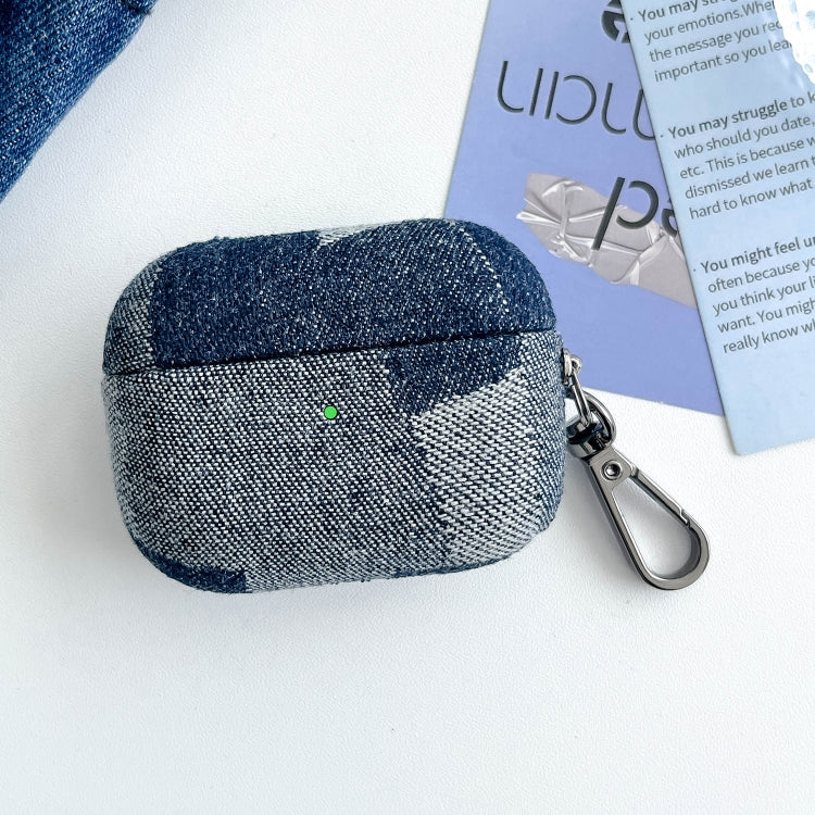 For AirPods Pro 2 Stitching Denim Cloth Bluetooth Earphone Protective Case(Dark Color Irregular) - free shipping - PMC Jewellery - Order now!