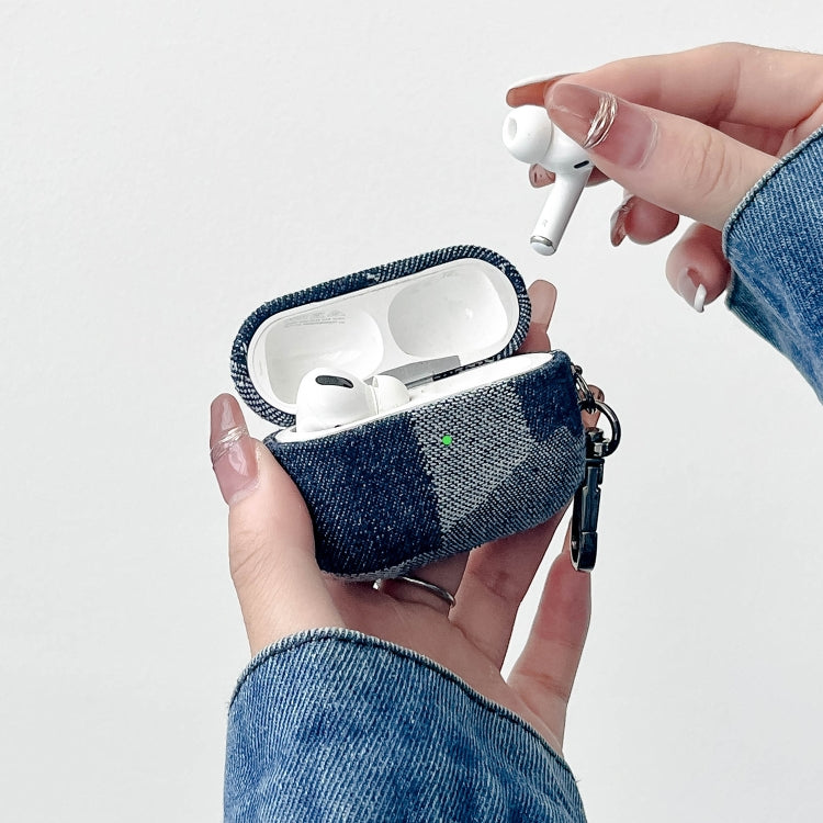 For AirPods 3 Stitching Denim Cloth Bluetooth Earphone Protective Case(Rhombus) - For AirPods 3 by PMC Jewellery | Online Shopping South Africa | PMC Jewellery | Buy Now Pay Later Mobicred