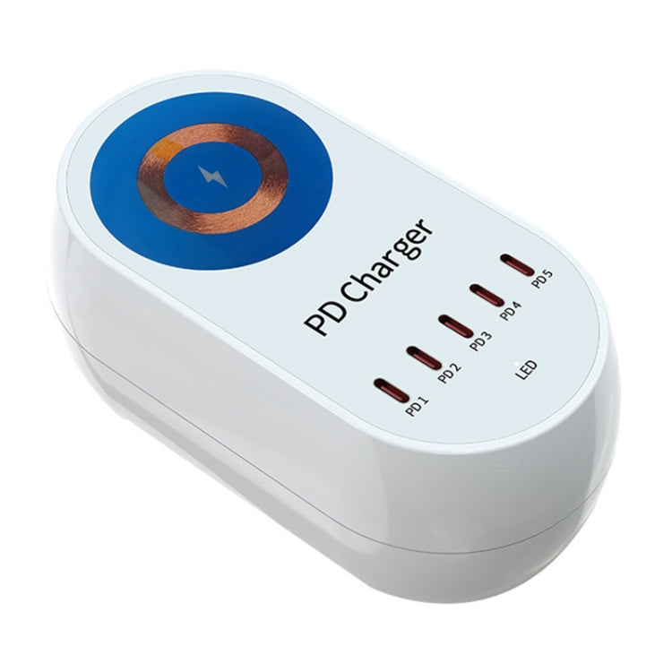 WLX-810C 140W GaN PD Multi-port Charger, Support Wireless Fast Charging(White) - Multifunction Charger by PMC Jewellery | Online Shopping South Africa | PMC Jewellery | Buy Now Pay Later Mobicred