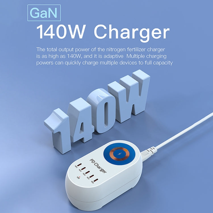 WLX-810C 140W GaN PD Multi-port Charger, Support Wireless Fast Charging(White) - Multifunction Charger by PMC Jewellery | Online Shopping South Africa | PMC Jewellery | Buy Now Pay Later Mobicred