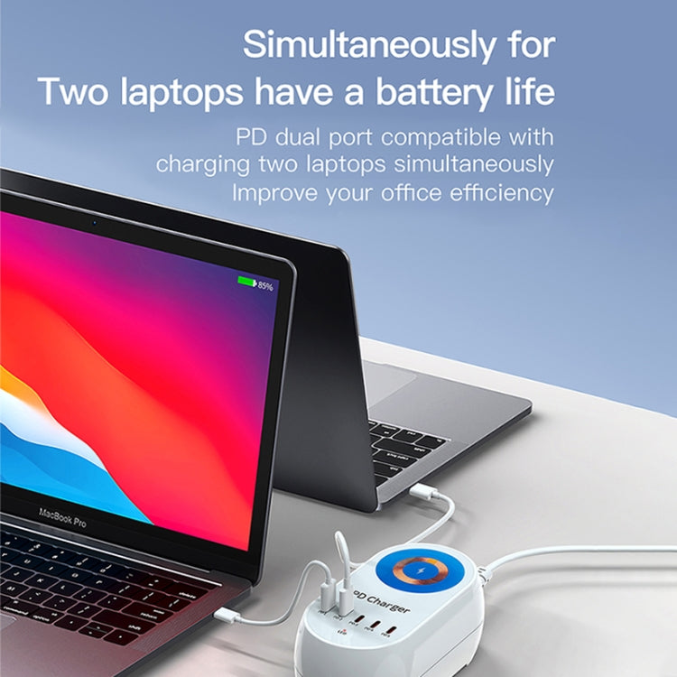 WLX-810C 140W GaN PD Multi-port Charger, Support Wireless Fast Charging(White) - Multifunction Charger by PMC Jewellery | Online Shopping South Africa | PMC Jewellery | Buy Now Pay Later Mobicred