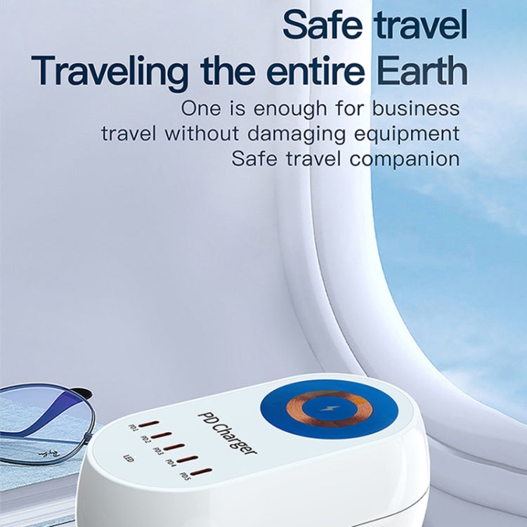 WLX-810C 140W GaN PD Multi-port Charger, Support Wireless Fast Charging(White) - Multifunction Charger by PMC Jewellery | Online Shopping South Africa | PMC Jewellery | Buy Now Pay Later Mobicred