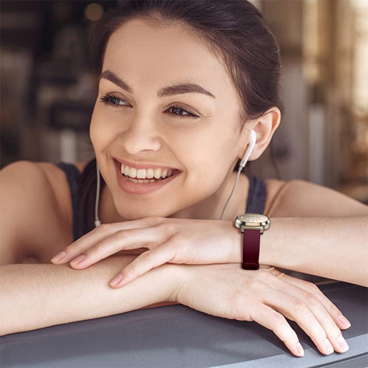 For Garmin Lily 2 Silicone Watch Band Wristband(Wine Red) - Watch Bands by PMC TechLife | Online Shopping South Africa | PMC TechLife