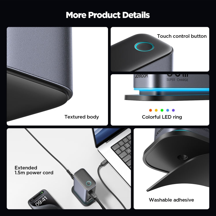 JOYROOM JR-TCM02 6 in 1 65W GaN 4 USB-C & 2 USB-A Multi-port Charger, Power Plug:EU Plug(Dark Gray) - free shipping - PMC Jewellery - Order now!