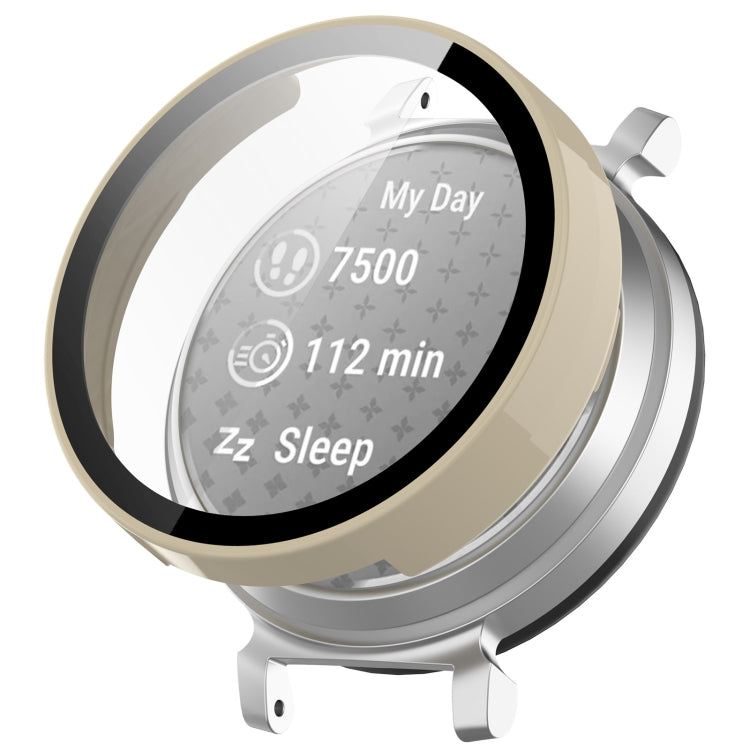 For Garmin Lily 2 PC + Tempered Film Integrated Watch Protective Case(Ivory White) - Watch Cases by PMC TechLife | Online Shopping South Africa | PMC TechLife