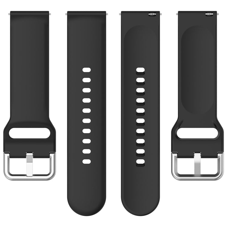 For Xiaomi Watch 2 Solid Color Metal Silver Buckle Silicone Watch Band, Size: S(Black) - Watch Bands by PMC TechLife | Online Shopping South Africa | PMC TechLife