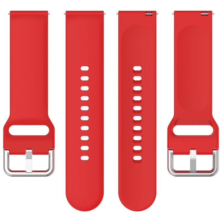 For Xiaomi Watch 2 Solid Color Metal Silver Buckle Silicone Watch Band, Size: S(Red) - Watch Bands by PMC TechLife | Online Shopping South Africa | PMC TechLife