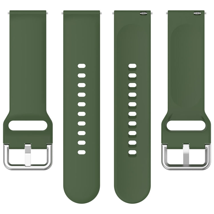 For Xiaomi Watch 2 Solid Color Metal Silver Buckle Silicone Watch Band, Size: S(Army Green) - Watch Bands by PMC TechLife | Online Shopping South Africa | PMC TechLife