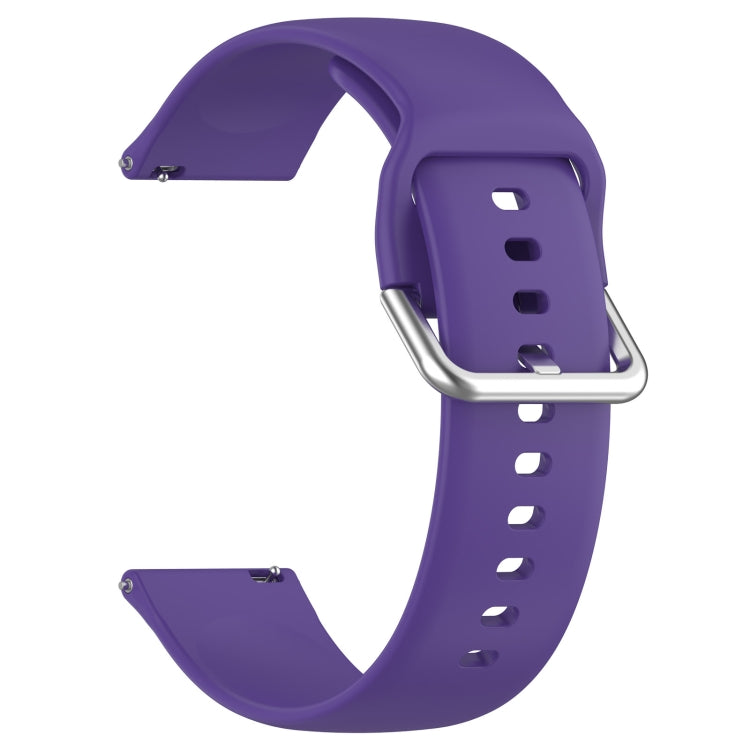 For Xiaomi Watch 2 Solid Color Metal Silver Buckle Silicone Watch Band, Size: S(Purple) - Watch Bands by PMC TechLife | Online Shopping South Africa | PMC TechLife