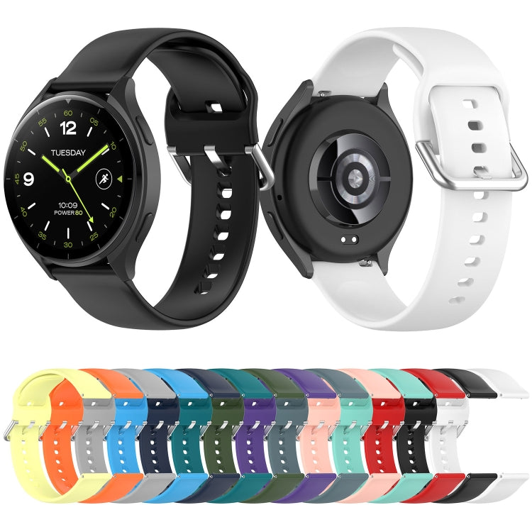 For Xiaomi Watch 2 Solid Color Metal Silver Buckle Silicone Watch Band, Size: S(Light Pink) - Watch Bands by PMC TechLife | Online Shopping South Africa | PMC TechLife