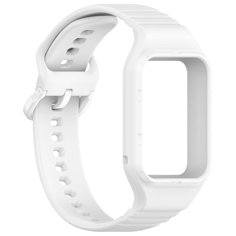 For Xiaomi Mi Band 8 Pro Solid Color Integrated TPU Watch Band(White) - Watch Bands by PMC TechLife | Online Shopping South Africa | PMC TechLife