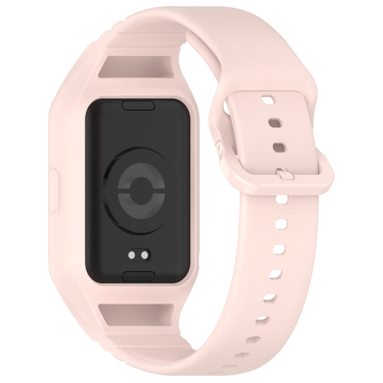 For Xiaomi Mi Band 8 Pro Solid Color Integrated TPU Watch Band(Light Pink) - Watch Bands by PMC TechLife | Online Shopping South Africa | PMC TechLife