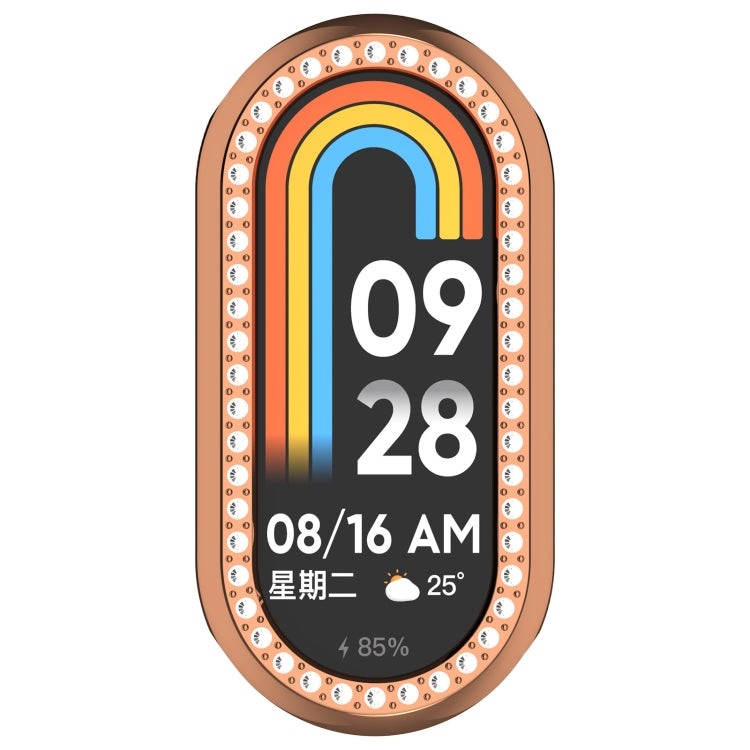 For Xiaomi Mi Band 8 / 9 Ceramic / 10 Ceramic Diamond Half Pack Hollow PC Watch Protective Cover(Rose Gold) - free shipping - PMC TechLife - Order now!