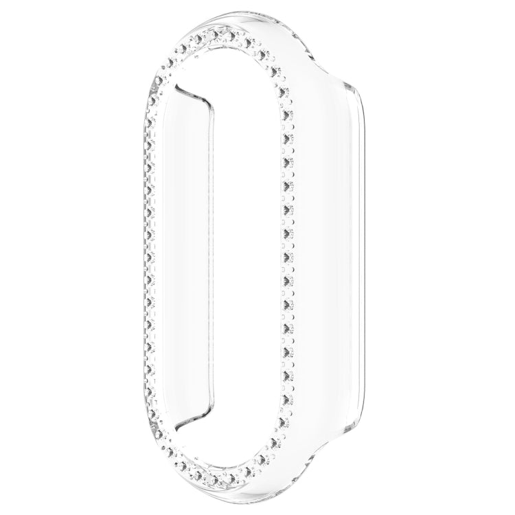 For Xiaomi Mi Band 8 Diamond Half Pack Hollow PC Watch Protective Case(Transparent) - Watch Cases by PMC TechLife | Online Shopping South Africa | PMC TechLife