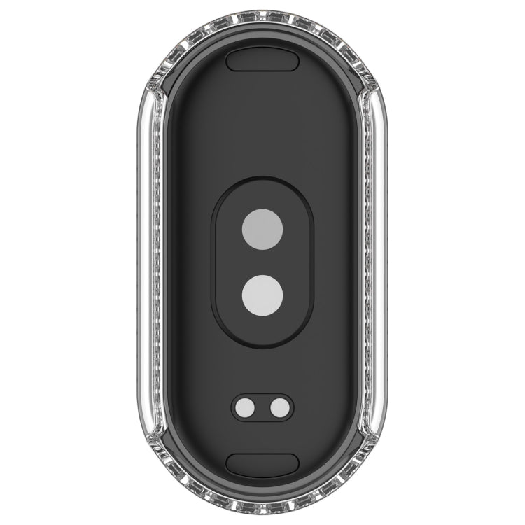 For Xiaomi Mi Band 8 Diamond Half Pack Hollow PC Watch Protective Case(Transparent) - Watch Cases by PMC TechLife | Online Shopping South Africa | PMC TechLife