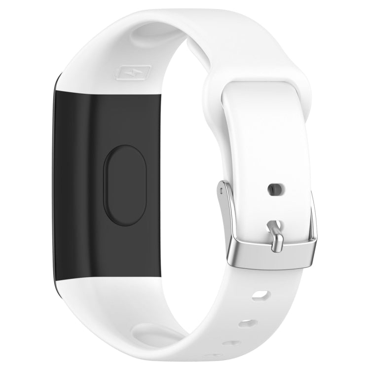 For Mambo Band 6S Solid Color Silver Buckle Silicone Watch Band(White) - Watch Bands by PMC TechLife | Online Shopping South Africa | PMC TechLife